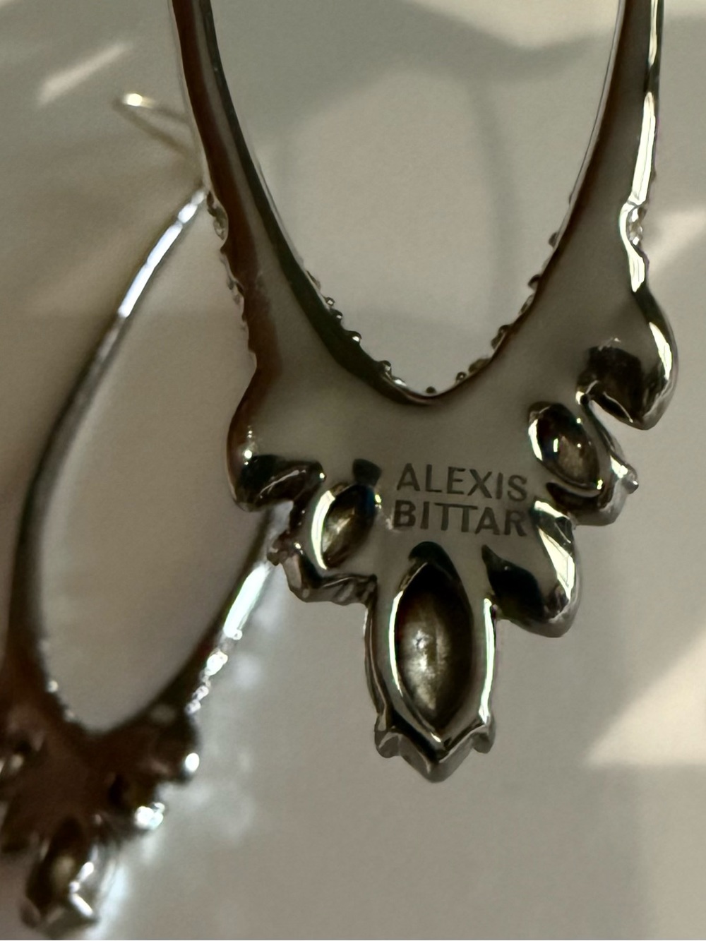 Rare Authentic Alexis Bittar Crystal Open Teardrop Earrings - Picture 7 of 8